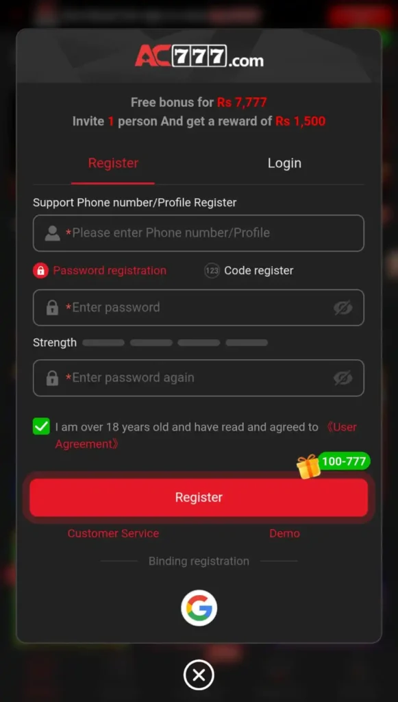 ac777 game register